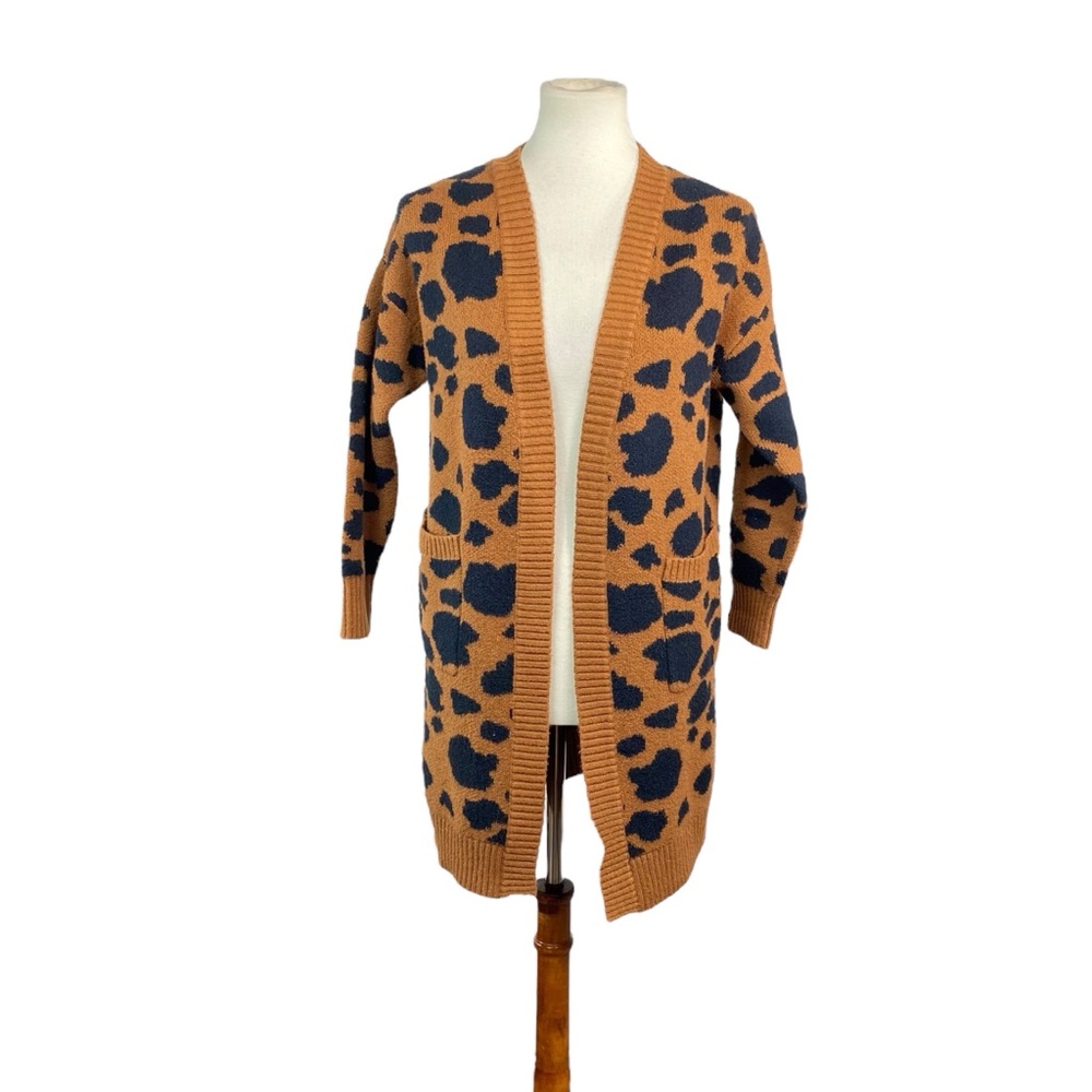 Woman’s Summer & Sage animal print open front cardigan size S